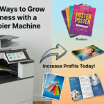 Colour copier machine printing posters visiting cards stickers and pamphlets for small business growth