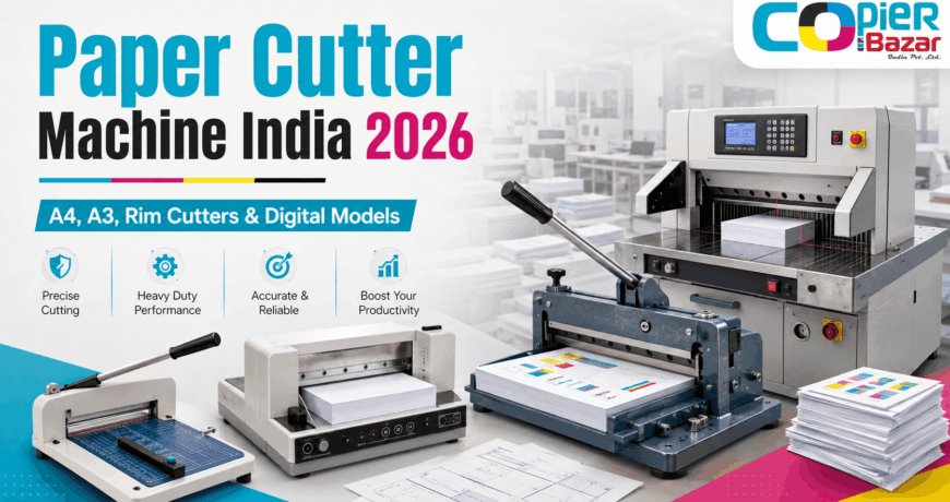 Paper cutter machine India with A4 paper cutter, A3 paper cutter, paper rim cutter, 500V9 paper cutting machine, 4608 paper cutter, digital paper cutter and manual paper cutter India models.