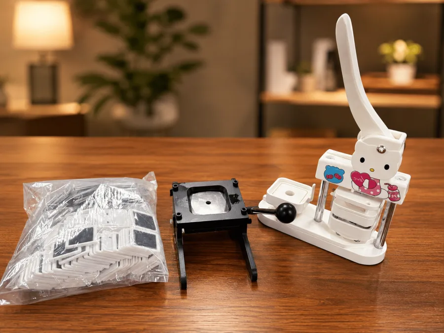 Complete combo: fridge magnet machine, 100 sets of raw material and square cutter